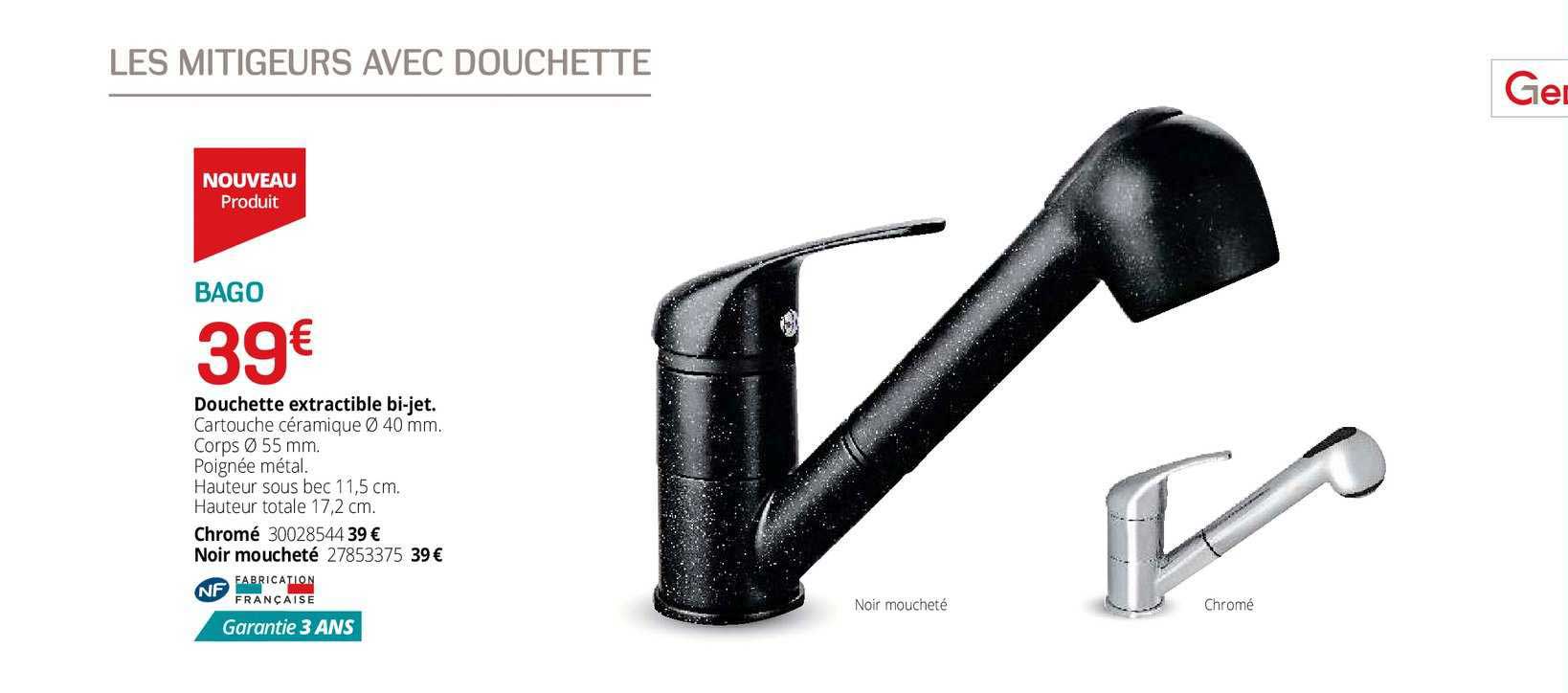 bago douchette extractible bi-jet