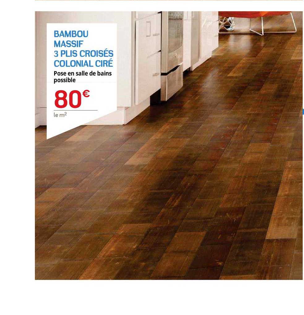 bambou massif 3 plis croisés colonial ciré