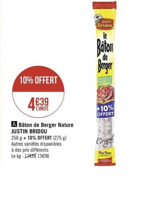 bâton de berger nature justin bridou