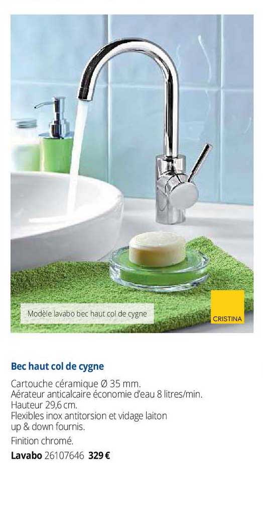 bec haut col de cygne, lavabo