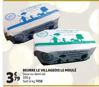 beurre le villageois le moulé