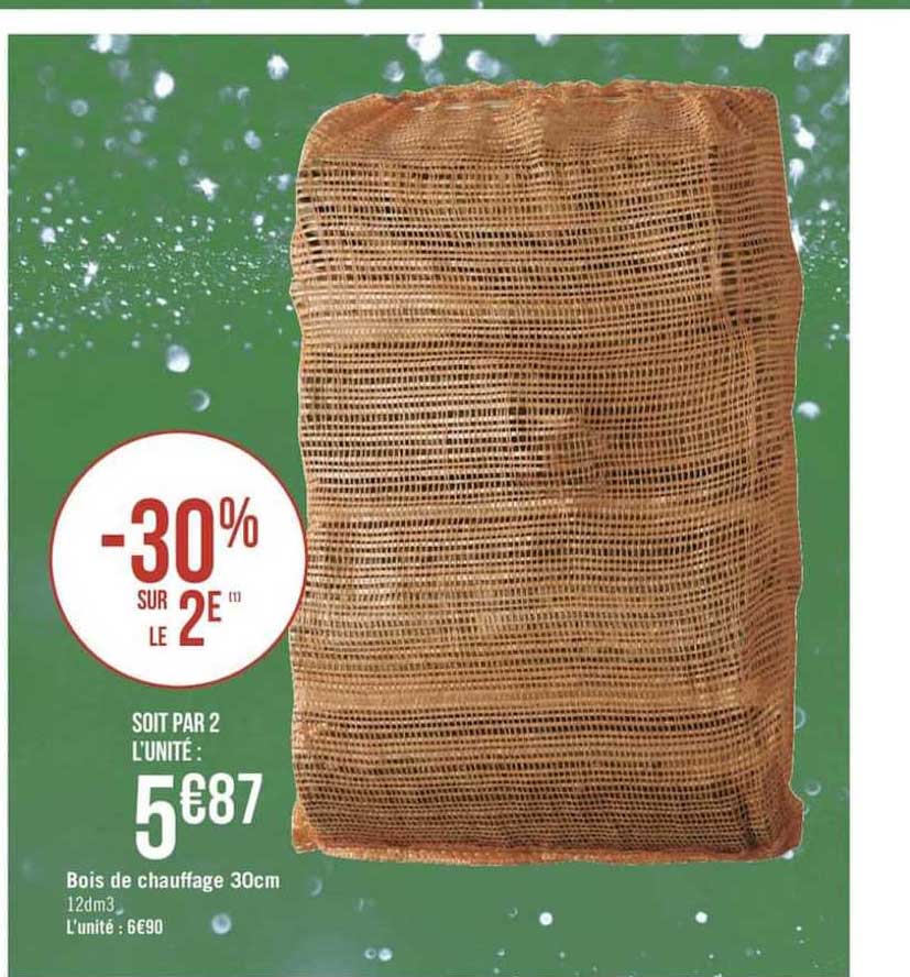 bois de chauffage 30cm -30% sur le 2e