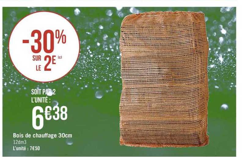 bois de chauffage 30cm