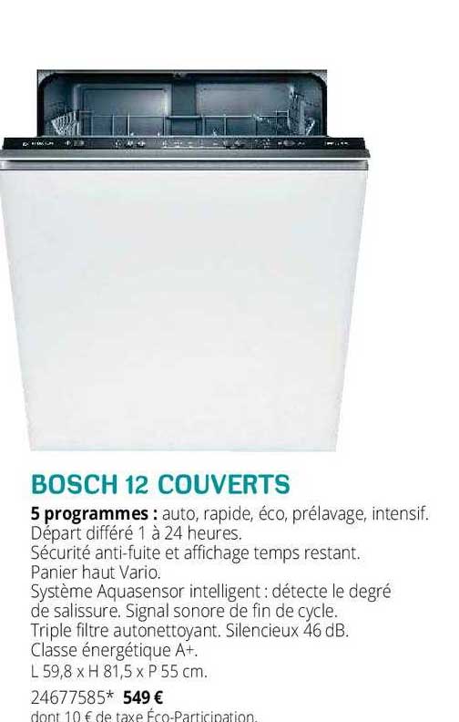 bosch lave-vaisselle 12 couverts