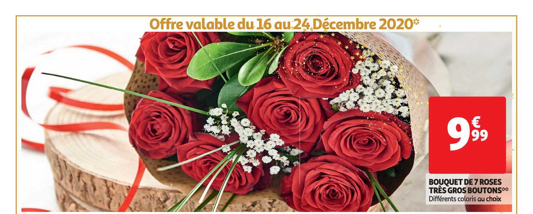 bouquet de 7 roses très gros boutons