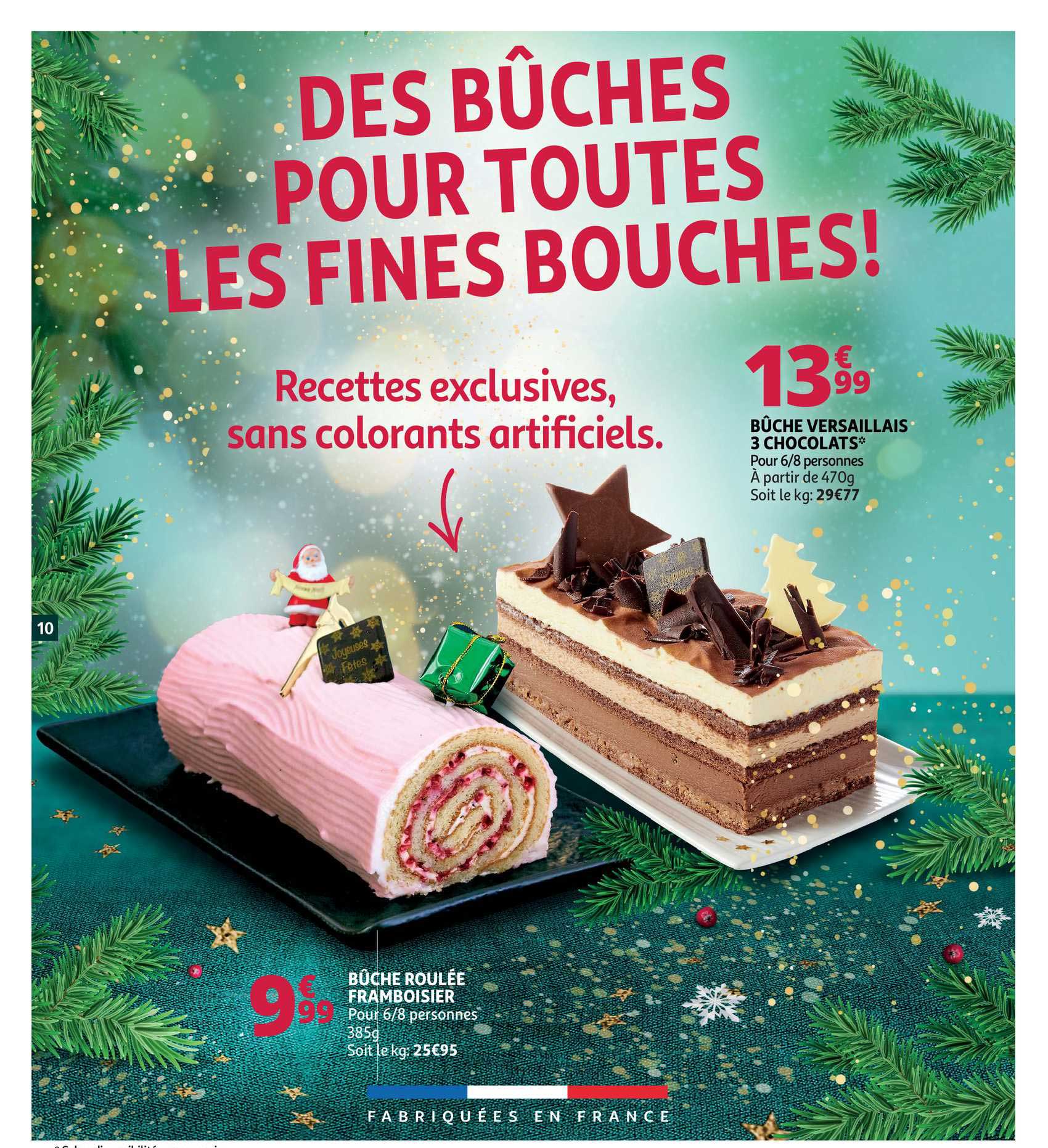 Bûche Versaillais 3 Chocolats, Bûche Roulée Framboisier