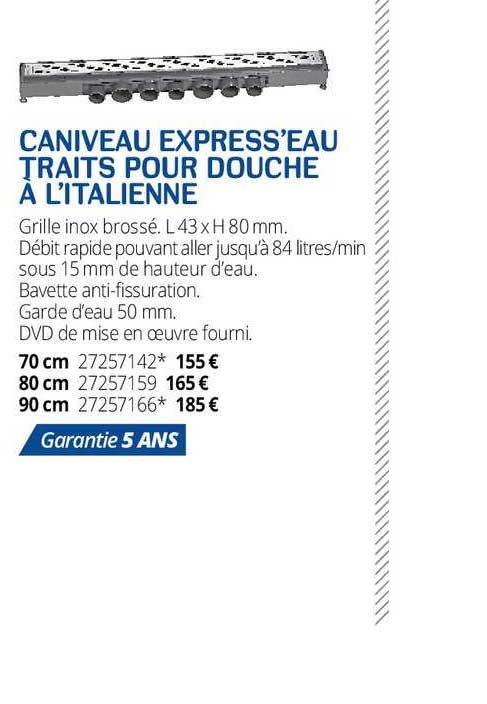 caniveau express'eau traits pour douche à l'italienne