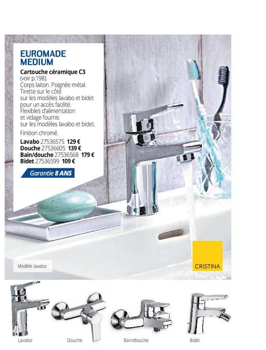 cartouche céramique c3 euromade medium, lavabo, douche, bain-douche, bidet