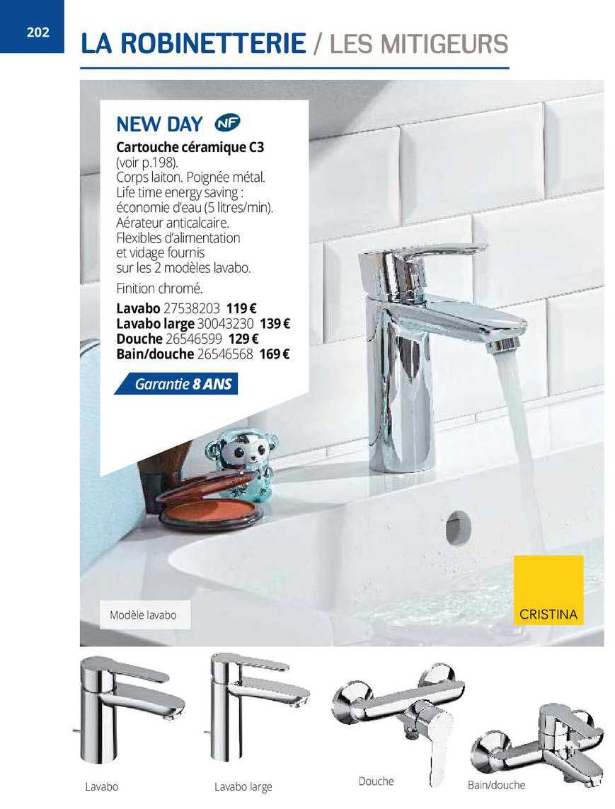 cartouche céramique c3 new day , lavabo, lavabo large, douche, bain douche