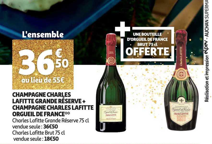 champagne charles lafitte grande réserve + champagne charles lafitte orgueil de france