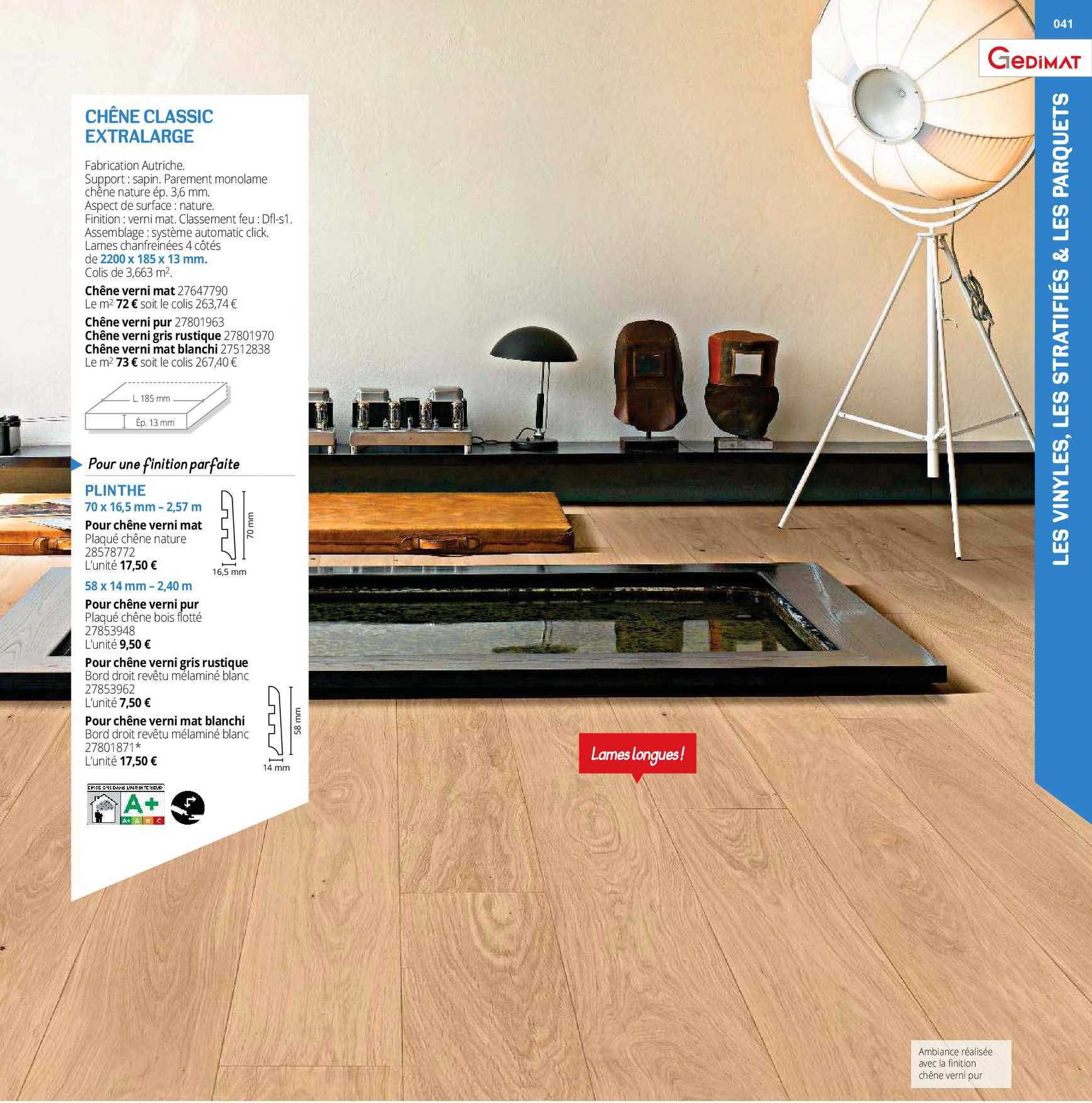 chêne classic extralarge, plinthe 70 x 16,5 mm - 2,40 m