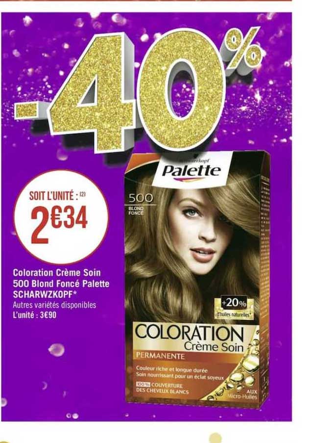 coloration crème soin 500 blond foncé palette scharwzkofp