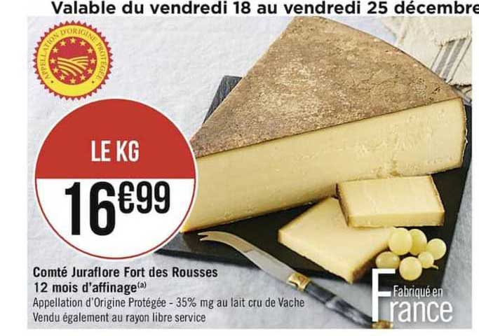 Comté Juraflore Fort Des Rousses 12 Mois D'affinage