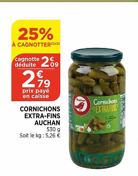 cornichons extra-fins auchan