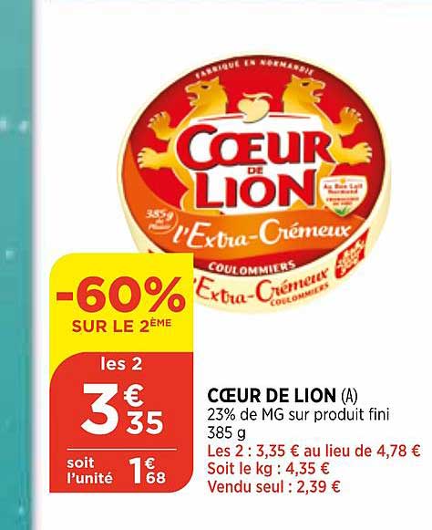 Cœur De Lion -60% Sur Le 2ème