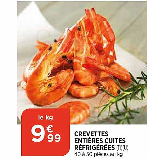 Crevettes Entières Cuites Réfrigérées