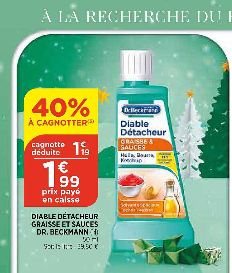 diable détacheur graisse et sauces dr. beckmann 40% à cagnotter