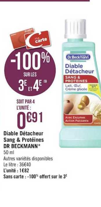 Diable Détacheur Sang & Protéines Dr Beckmann -100% Sur Le 3ème