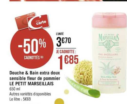 douche & bain extra doux sensible fleur de pommier le petit marseillais