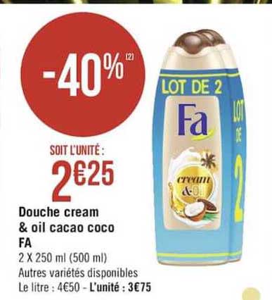 douche cream & oil cacao coco fa