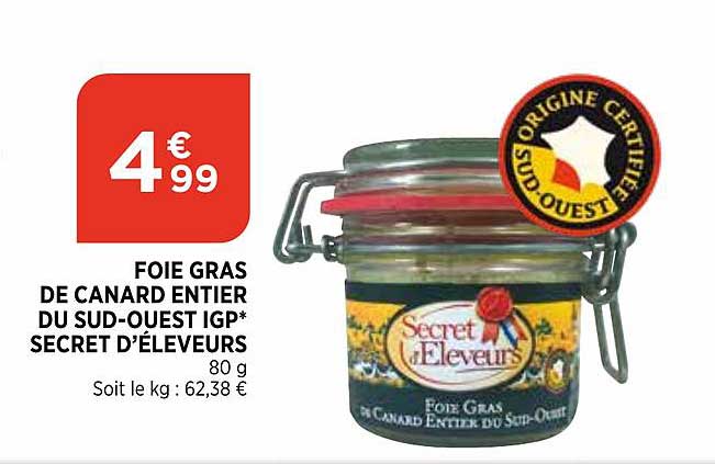 foie gras de canard entier du sud ouest igp secret d'éleveurs