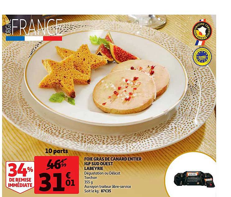 foie gras de canard entier igp sud ouest labeyrie