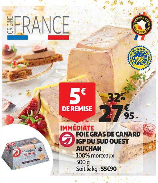 foie gras de canard igp du sud ouest auchan