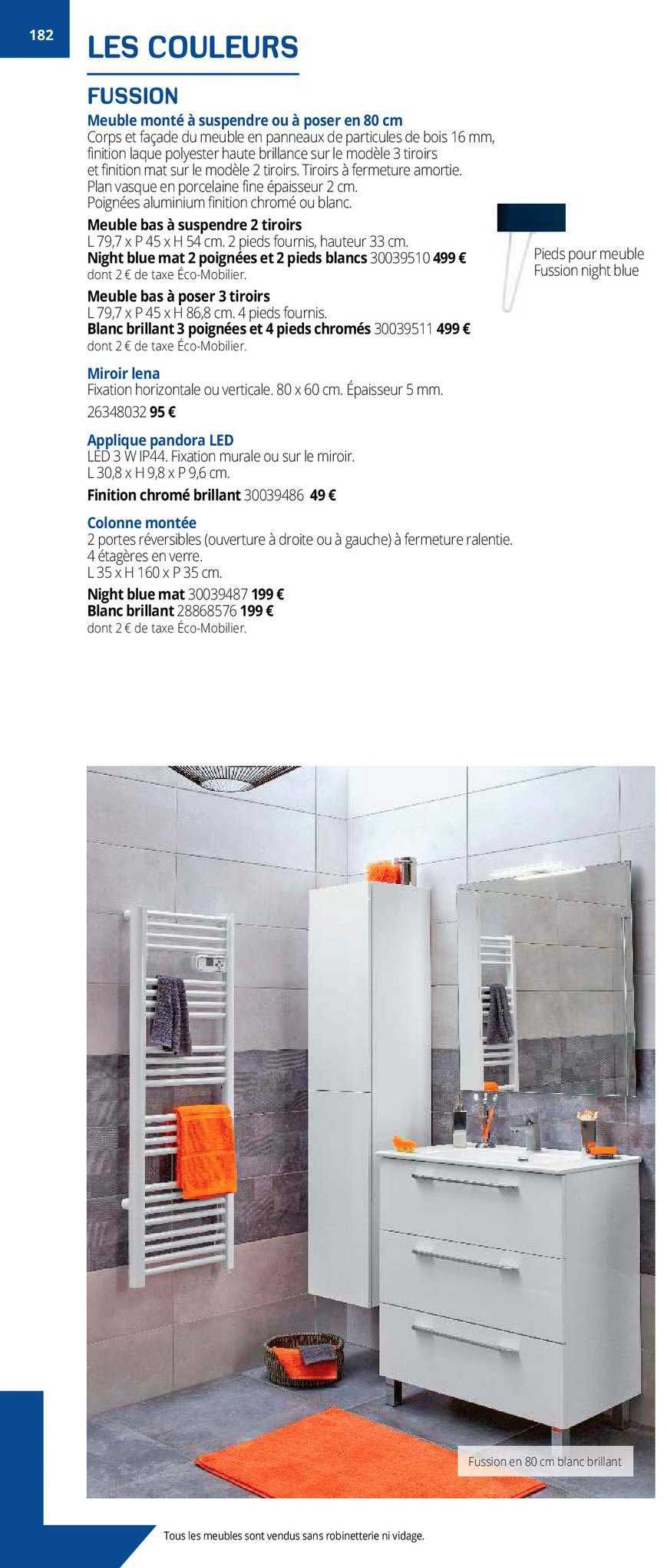 fussion meuble à monté à suspendre ou à poser à 80 cm