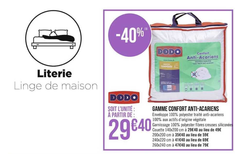 gamme confort anti acariens