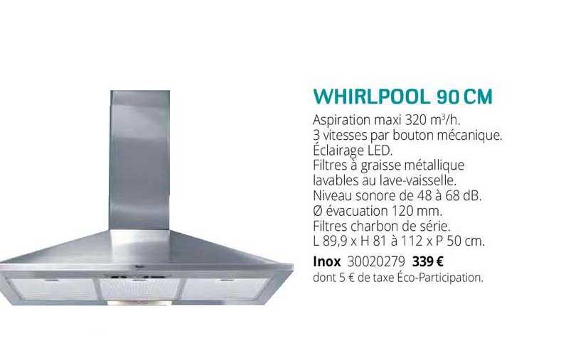 groupes d'aspiration  whirlpool 90 cm