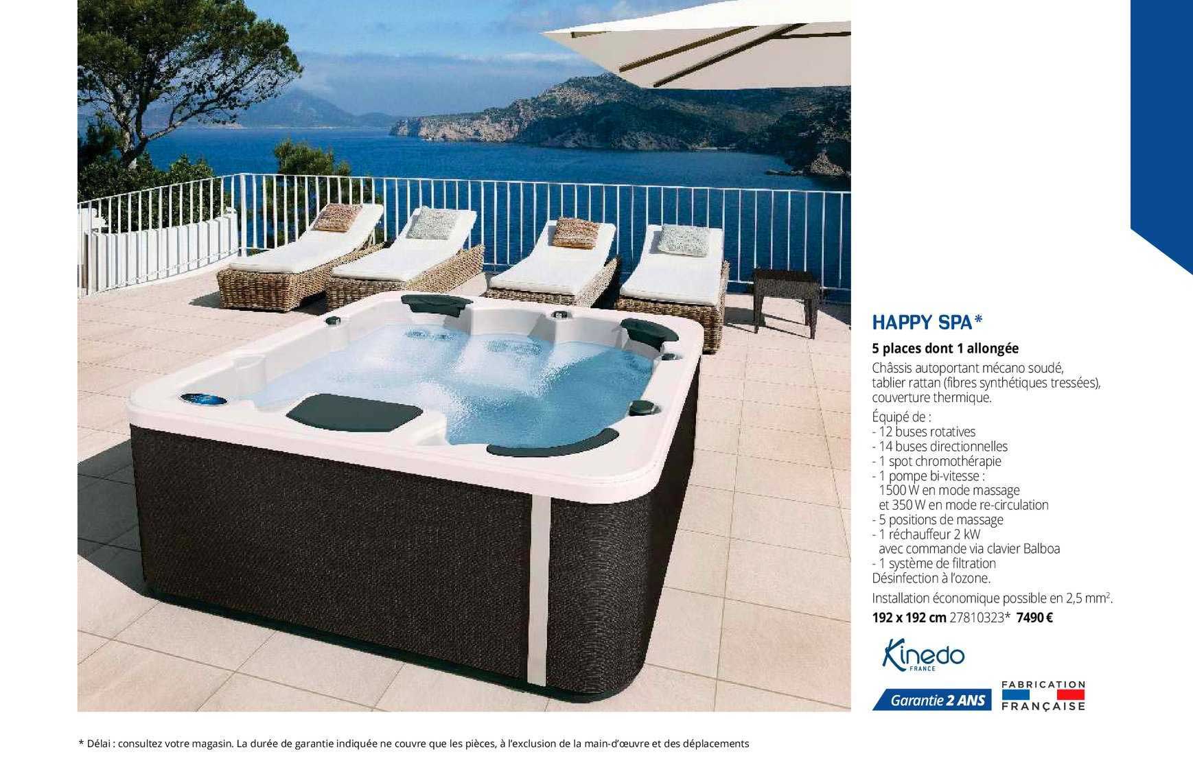 happy spa 5 places dont 1 allongée