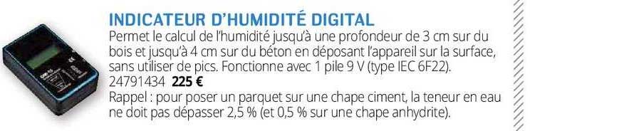 indicateur d'humidité digital