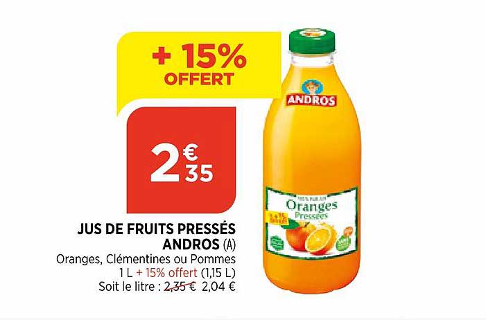 jus de fruits pressés andros
