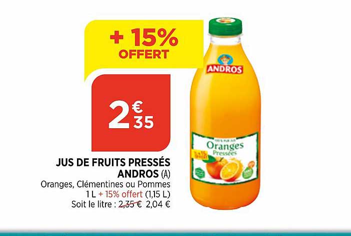 jus de fruits pressés andros