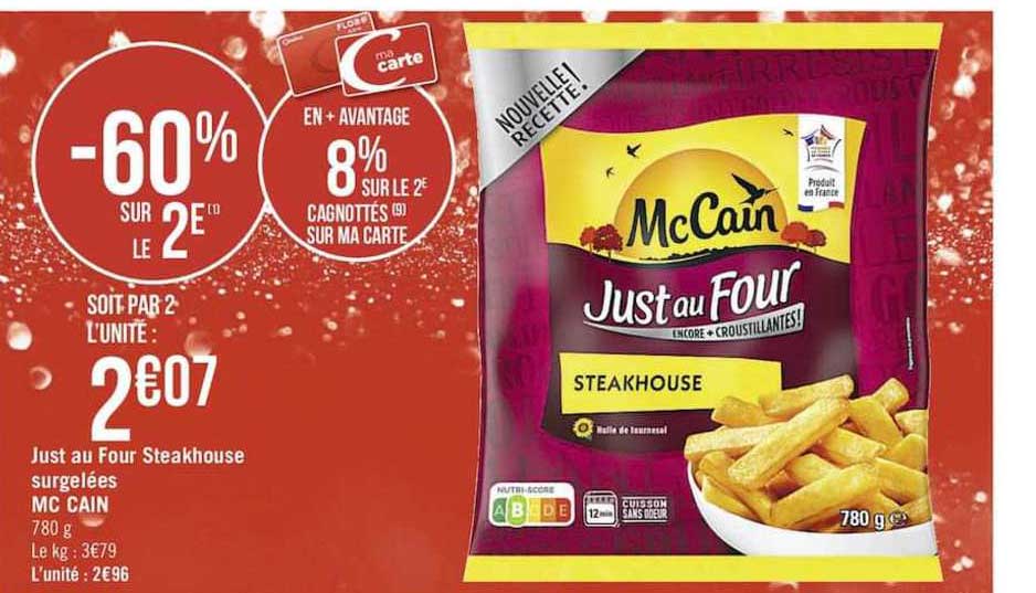 just au four steakhouse surgelées mc cain