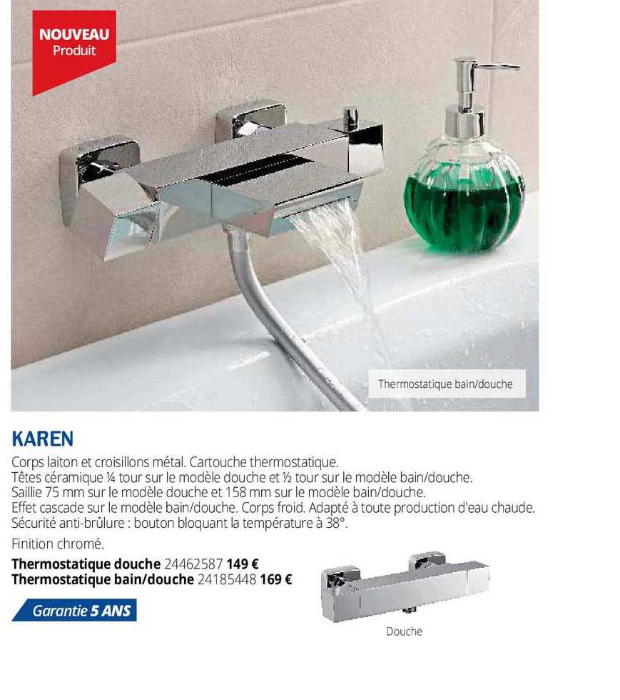 karen, thermostatique douche, thermostatique bain-douche