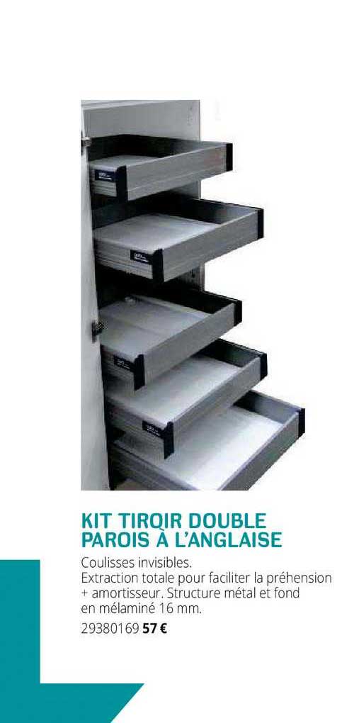 kit tiroir double parois à l'anglaise