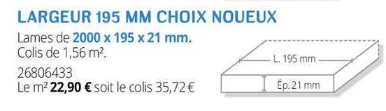 largeur 195 mm choix noueux