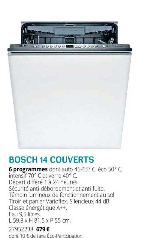 lave-vaisselle bosch 14 couverts