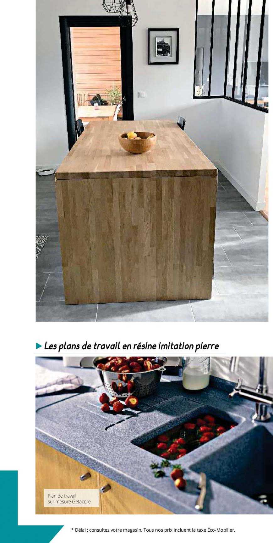 le plans de travail en résine imitation pierre