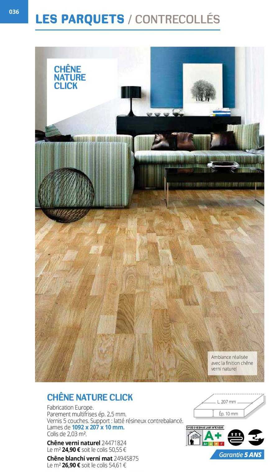 les parquets chêne nature click