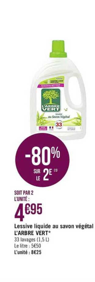lessive liquide au savon végétal l'arbre vert