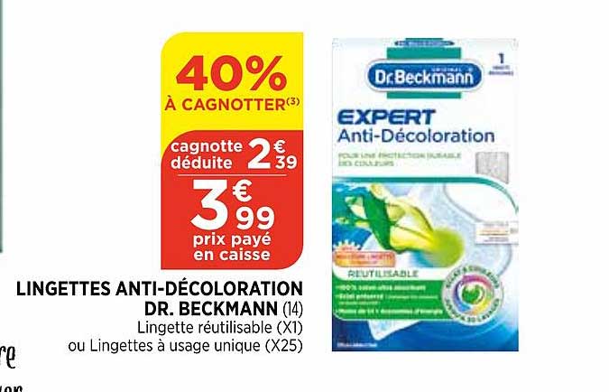 lingettes anti décoloration dr. beckmann