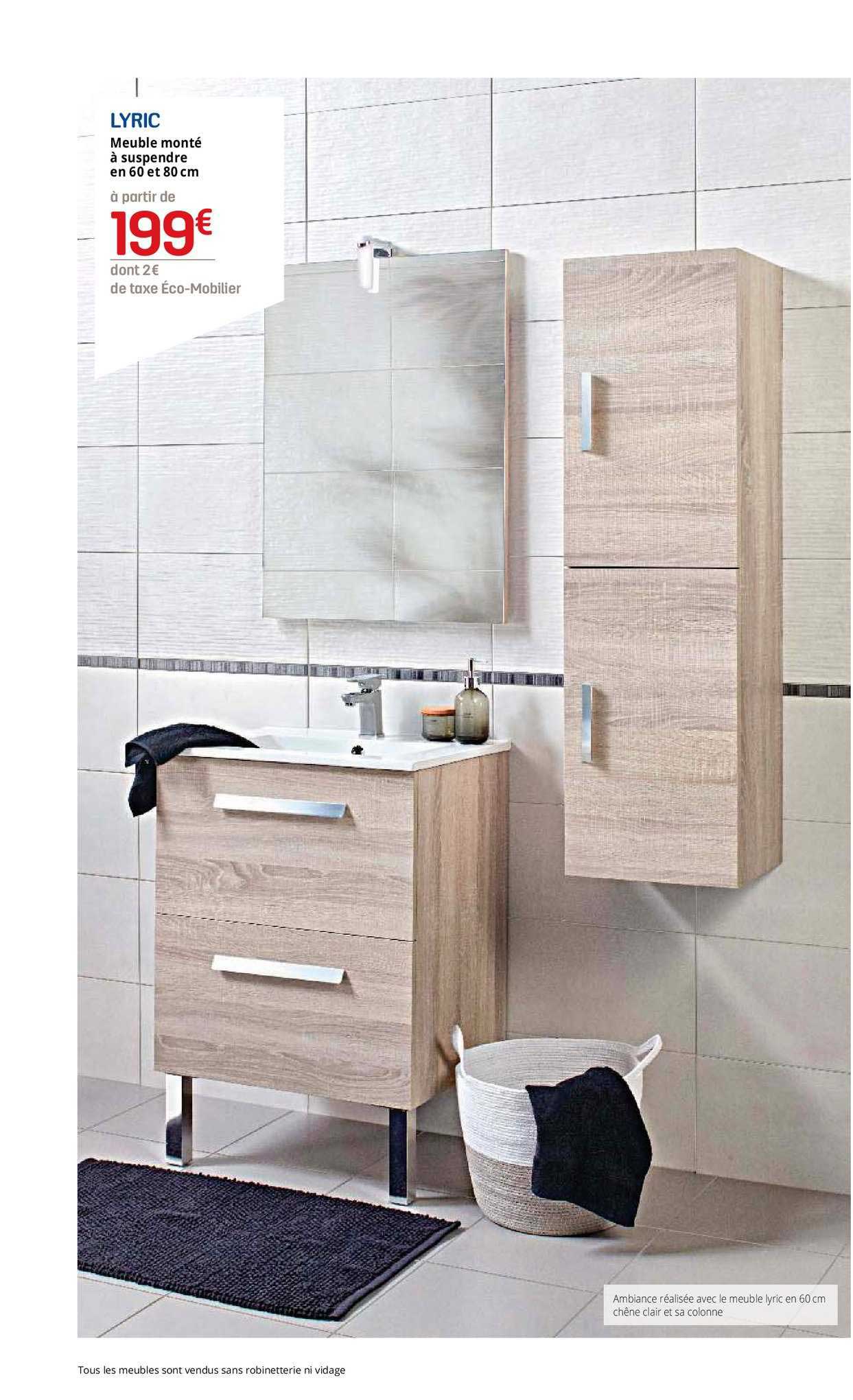 lyric meuble monté à suspendre en 60 et 80 cm