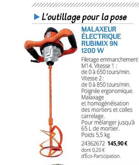 malaxeur électrique rubmix 9n 1200w