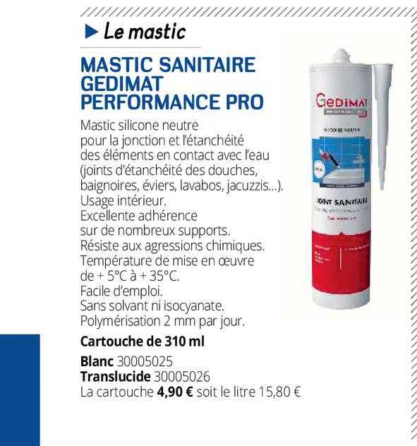 mastic sanitaire gedimat performance pro