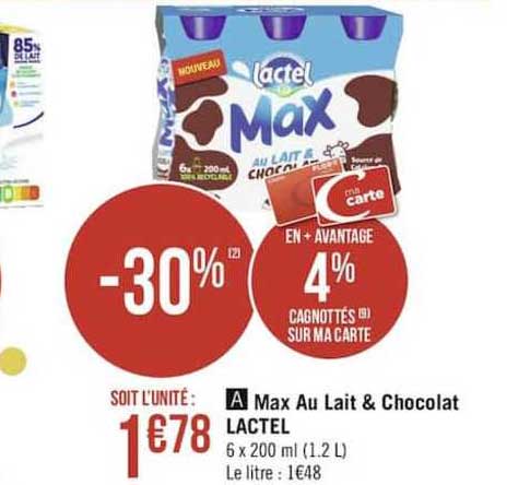 Max Au Lait & Chocolat Lactel