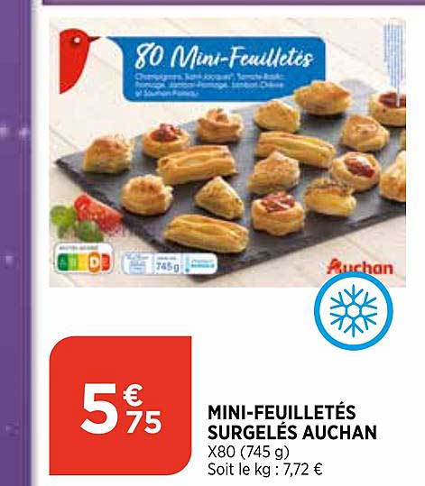min feuilletés surgelés auchan