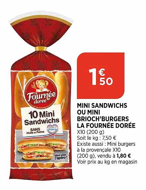mini sandwichs ou mini brioch'burgers la fournée dorée