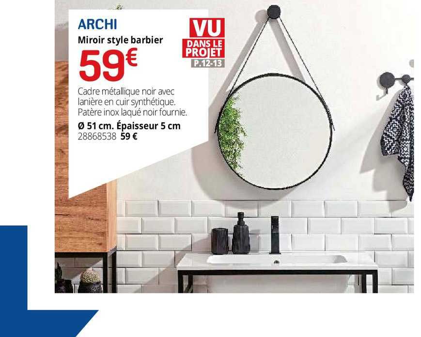 miroir style barbier archi